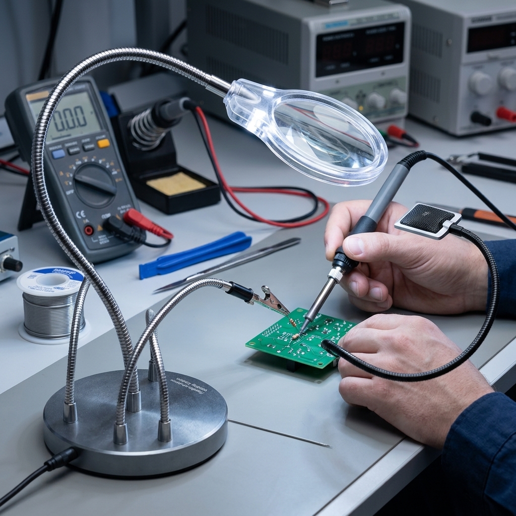 Flexible Arm Auxiliary Welding Station application scene